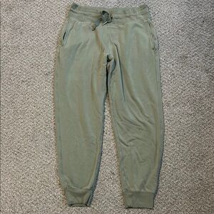 Athleta Green Track Joggers with Elastic Waistband